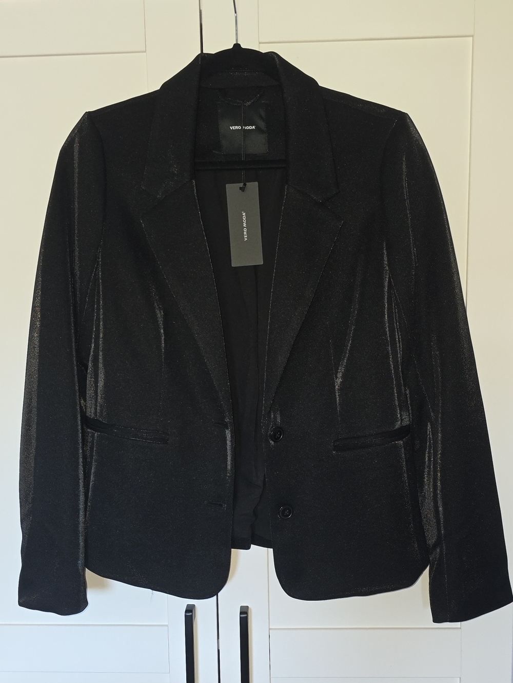Vero Moda Slim Shiny Blazer Black $117 Holiday Party